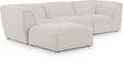 Miramar 109" Linen Textured Fabric Upholstered 4pc. Modular Sectional
