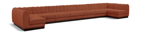 Seccional modular tapizado de chenilla Quinn de 229" de 9 piezas