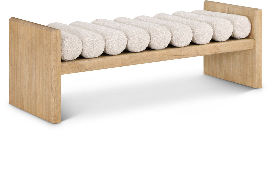 Waverly Boucle Fabric Upholstered Bench