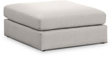 Beckham Linen Textured Fabric Upholstered Modular Ottoman