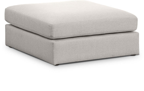Otomana modular tapizada de tela con textura de lino Beckham