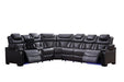 Wedge, LHF Loveseat w/Console /Speaker /Led Light/ Power Headrest, RHF Sofa w/Dropdown Table/