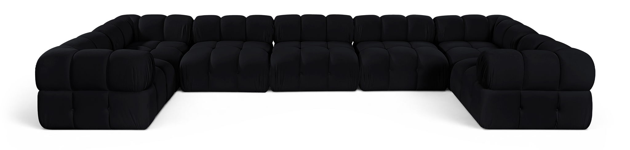Orin 185" Velvet Performance Fabric Upholstered 7 Pc. Modular Sectional