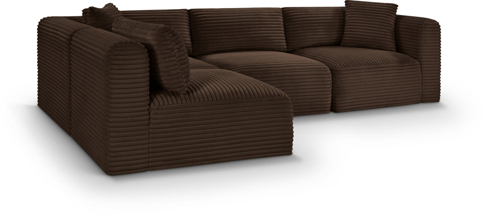 Shaggy 109" Corduroy Performance Fabric Upholstered Modular Sectional