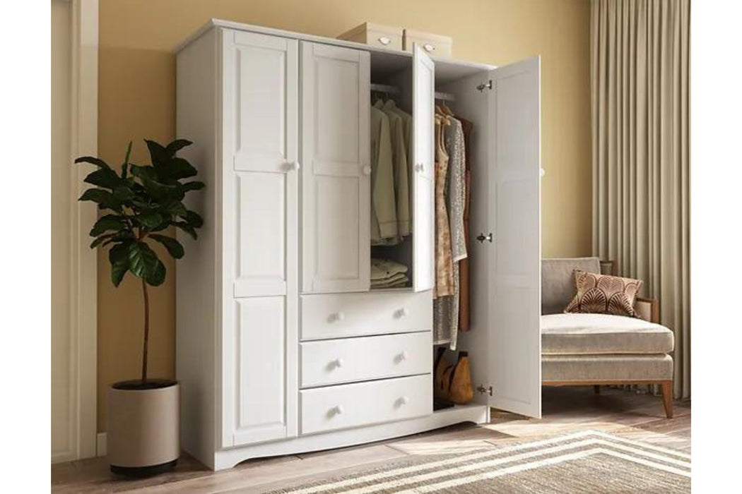 5963 - 100% Solid Wood Family Wardrobe With Optional Shelves