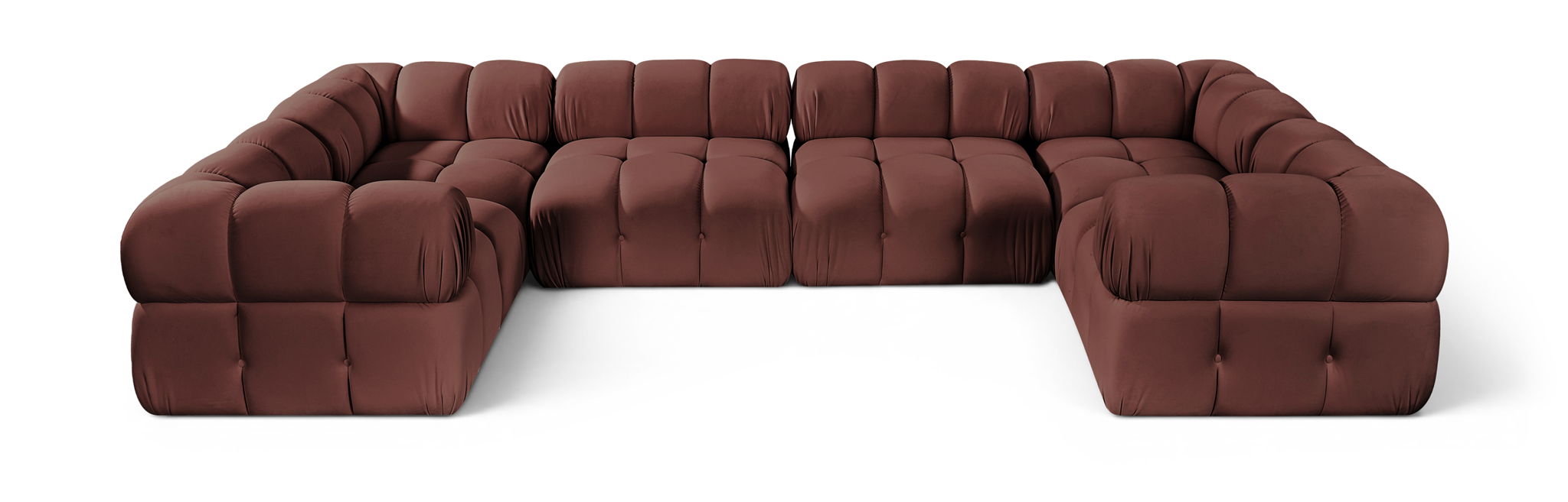 Orin 148" Velvet Performance Fabric Upholstered 6 Pc. Modular Sectional