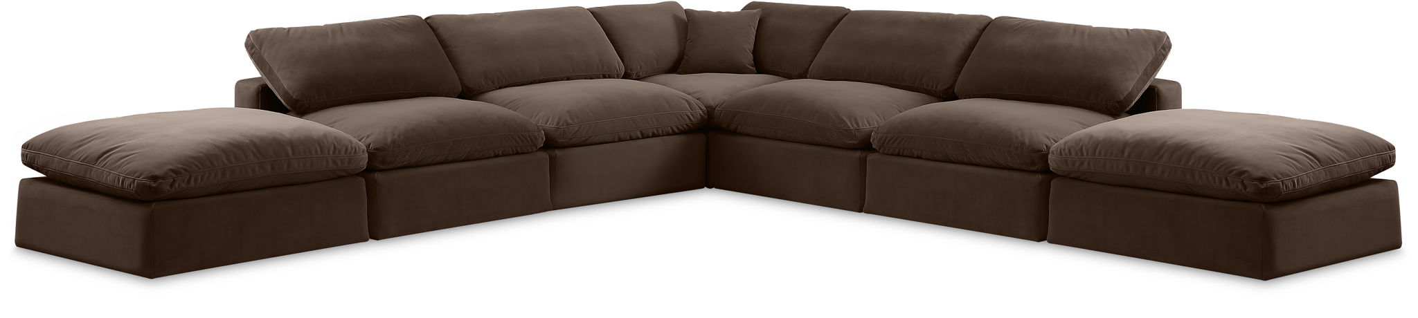 Seccional modular tapizado de terciopelo Comfy de 157" de 7 piezas