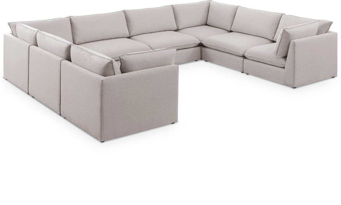 Mackenzie 160" Linen Textured Fabric Upholstered 8pc. Modular Sectional