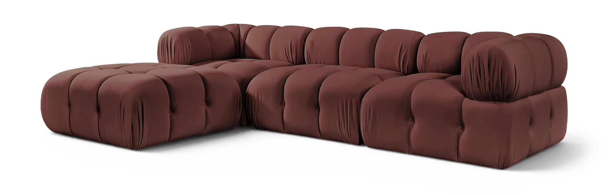 Orin 111" Velvet Performance Fabric Upholstered 4 Pc. Modular Sectional