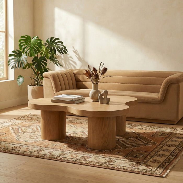 Cove Oak Veneer And Solid Wood Coffee Table