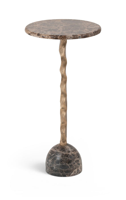 Helix Genuine Marble Top And Aluminum Base Drink Table