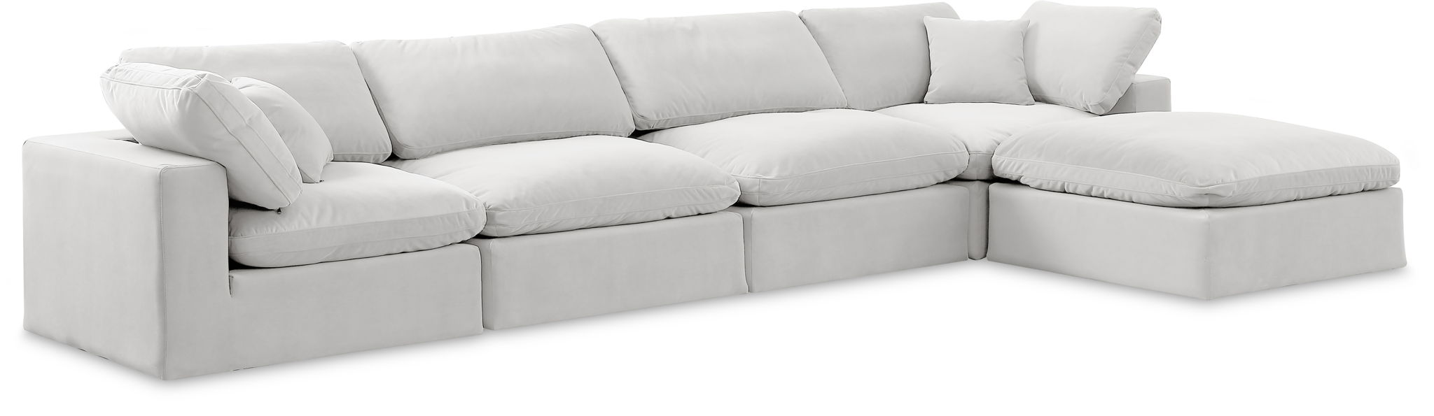 Comfy 158" Velvet Upholstered 5pc. Modular Sectional