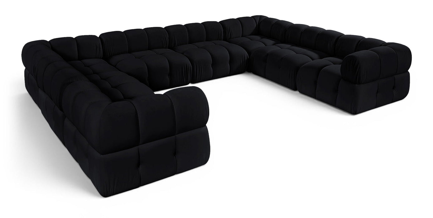 Orin 148" Velvet Performance Fabric Upholstered 8 Pc. Modular Sectional