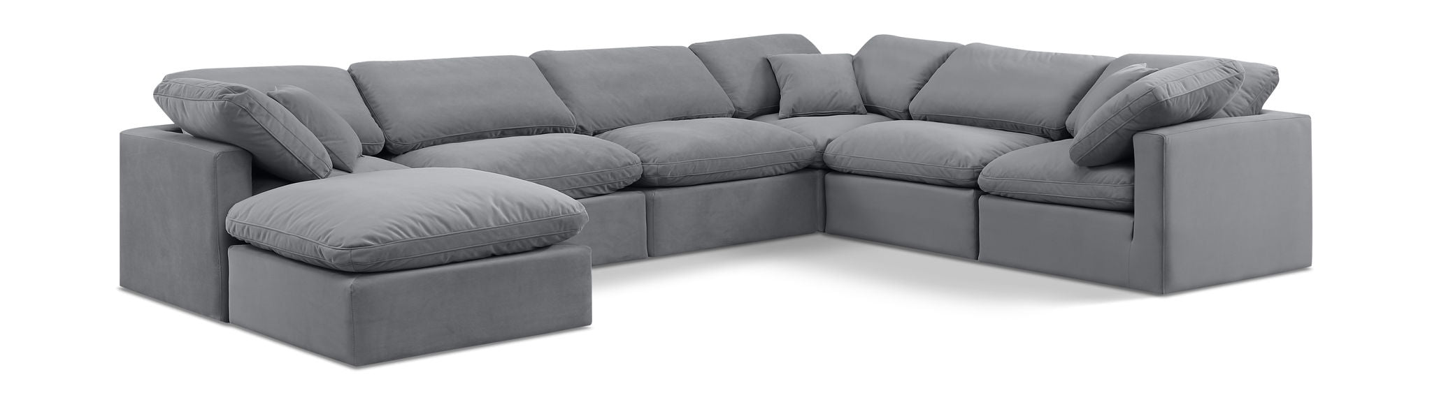 Indulge 140" Velvet Upholstered 7pc. Modular Sectional