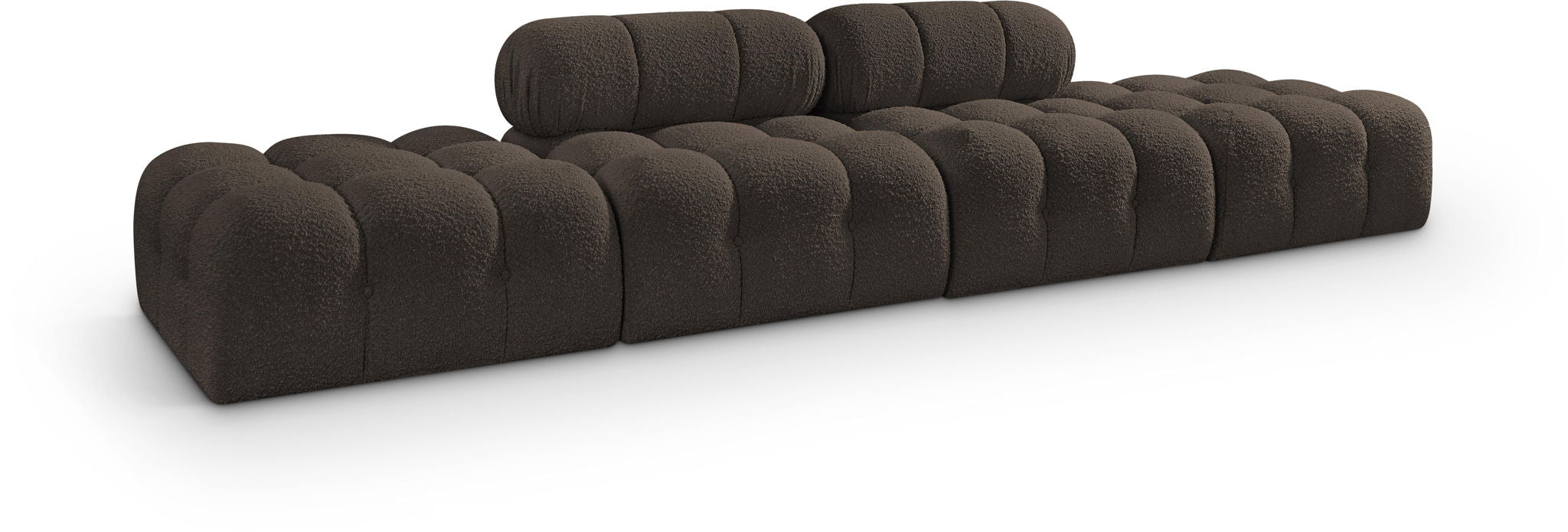 Ames 136" Boucle Fabric Upholstered 4pc. Modular Sofa