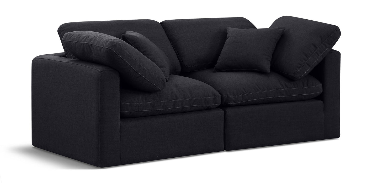 Indulge 70" Linen Textured Fabric Upholstered 2pc. Modular Loveseat
