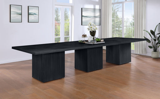 Belinda 162" Solid Wood And Oak Veneer Modular Dining Table - Black