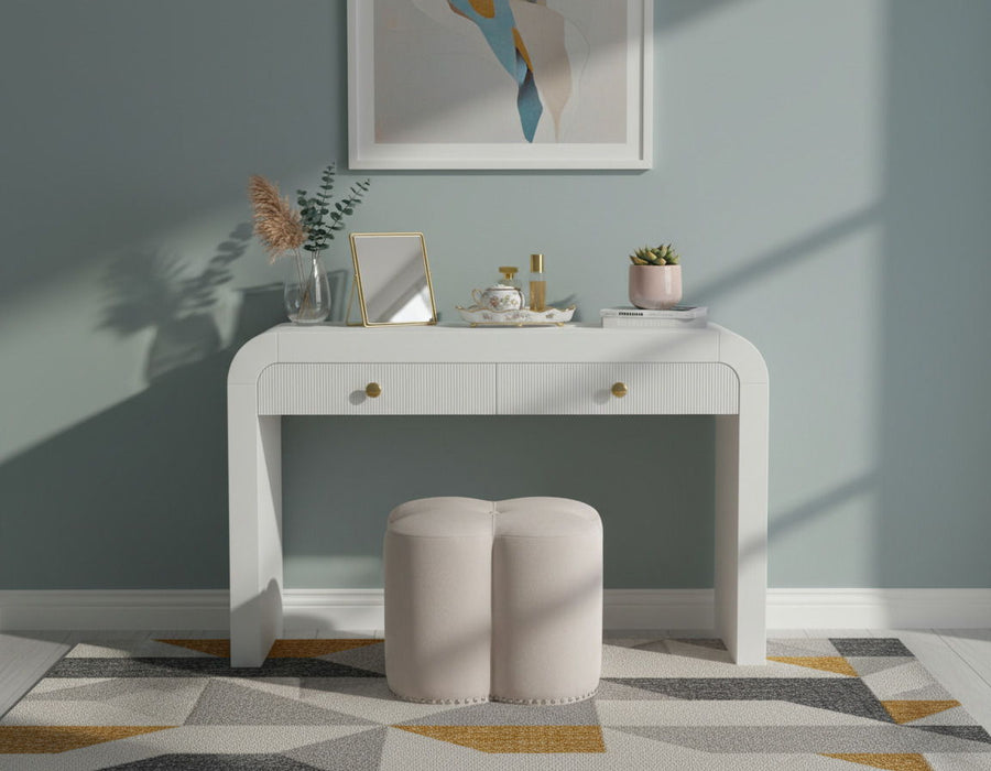 Clover Velvet Upholstered Stool