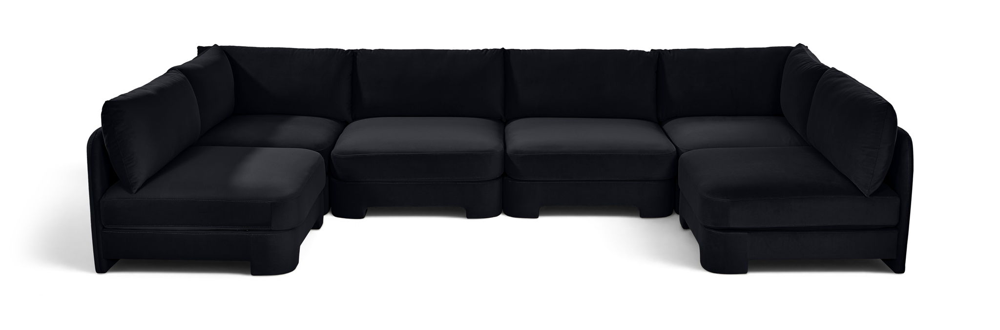 Hammond 148" Velvet Performance Fabric Upholstered 6pc. Modular Sectional