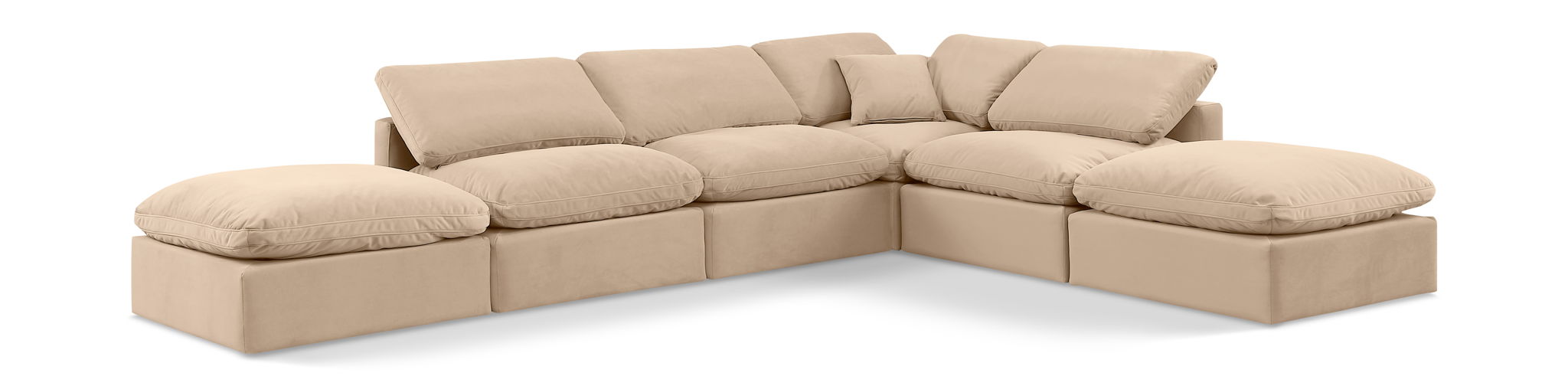 Indulge 140" Velvet Upholstered 6pc. Modular Sectional