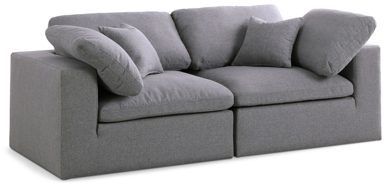 Serene 80" Linen Textured Fabric Upholstered Deluxe Comfort 2pc. Modular Sofa
