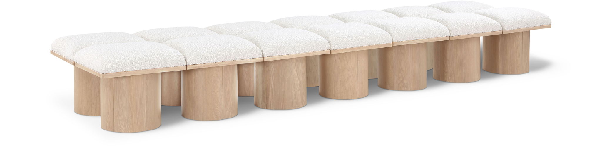 Pavilion Boucle Fabric Upholstered 14pc. Modular Bench