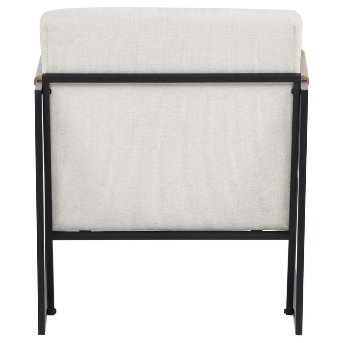 Monsen Fabric Upholstered Metal Frame Accent Chair Ivory