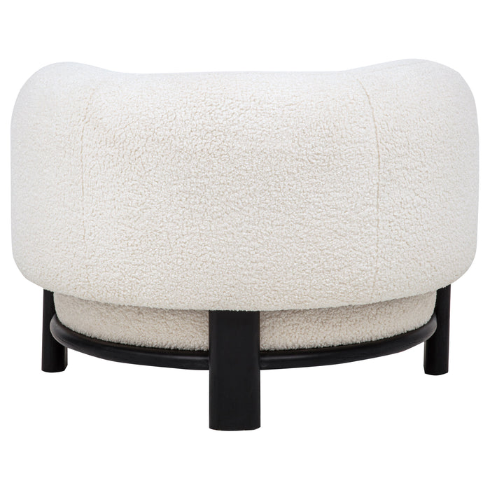 Lawler Upholstered Barrel Back Accent Chair Ivory and Black