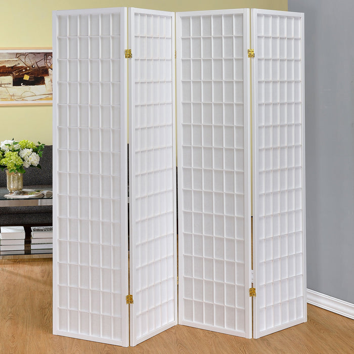 Roberto 4-Panel Room Divider Folding Shoji Screen Black