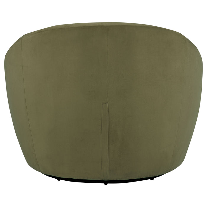 Myernick Velvet Upholstered Swivel Accent Chair Olive