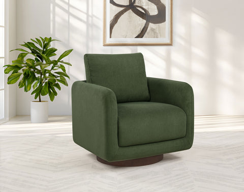 Iris Fabric Upholstered Swivel Accent Chair Matcha
