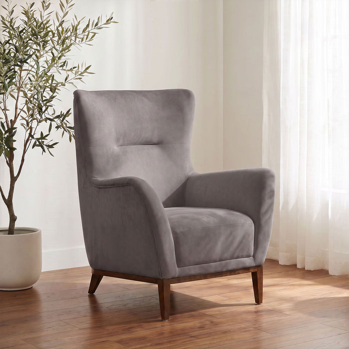 Catala Upholstered High Back Accent Chair Ivory and Coffee