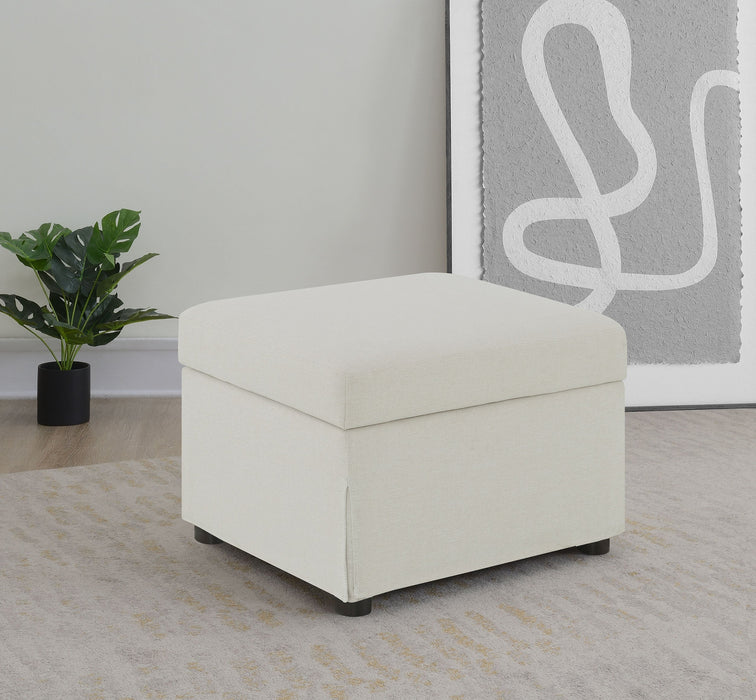 Otomanas de almacenamiento gris con elevación hidráulica y tapizado Winter