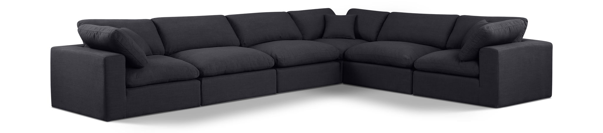 Comfy 158" Linen Textured Fabric Upholstered 6pc. Modular Sectional