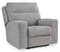 Biscoe Power Reclining Loveseat with Console - Black/Gray