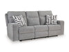 Biscoe Power Reclining Loveseat with Console - Black/Gray