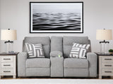 Loveseat reclinable eléctrico con consola Biscoe