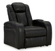 Caveman Den Power Reclining Sofa - Black/Gray
