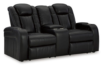 Caveman Den Power Reclining Sofa - Black/Gray