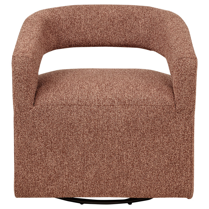 Westhill Boucle Upholstered Swivel Accent Chair Berry