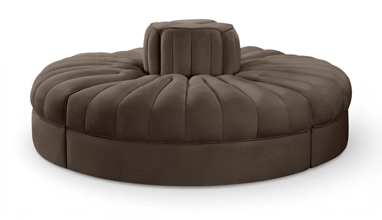 Rummi 68" Velvet Performance Fabric Upholstered 4pc. Modular Sofa
