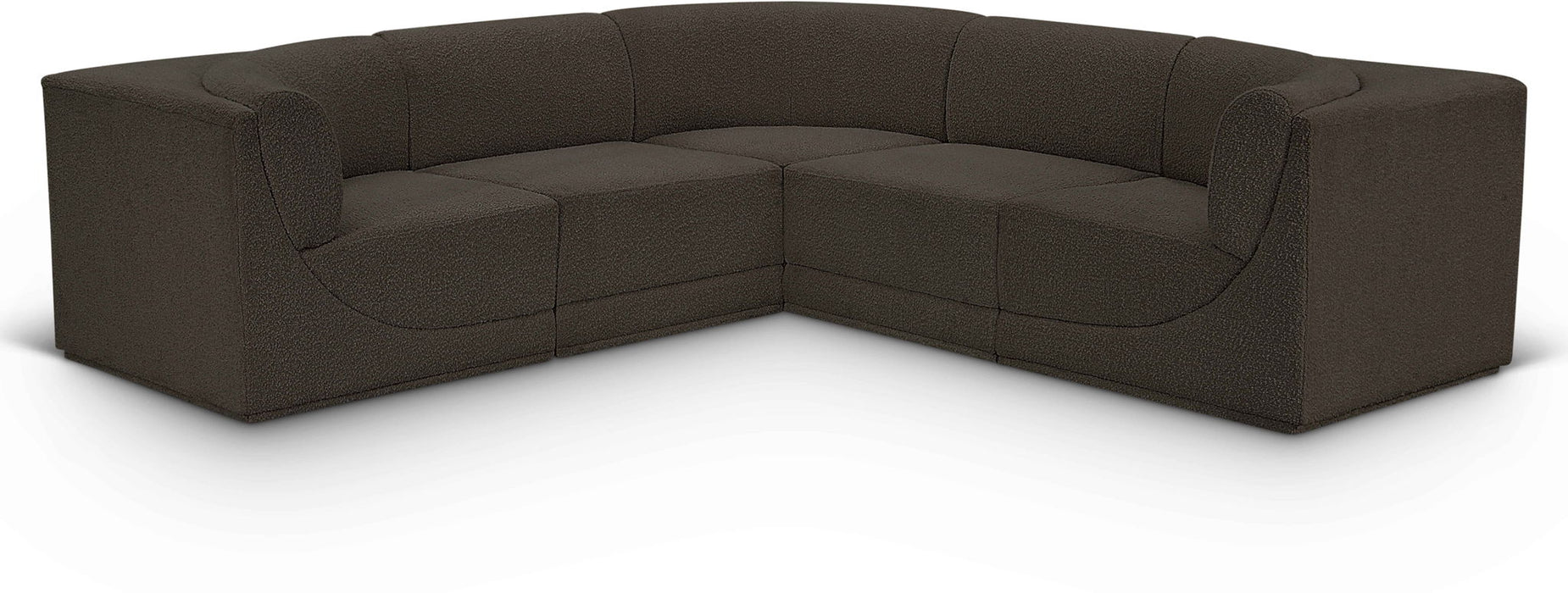 Ollie 98" Boucle Fabric Upholstered 5pc. Modular Sectional