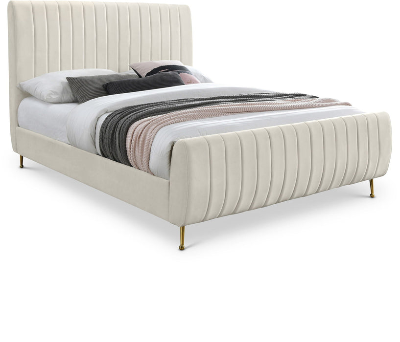 Zara Velvet Upholstered Bed