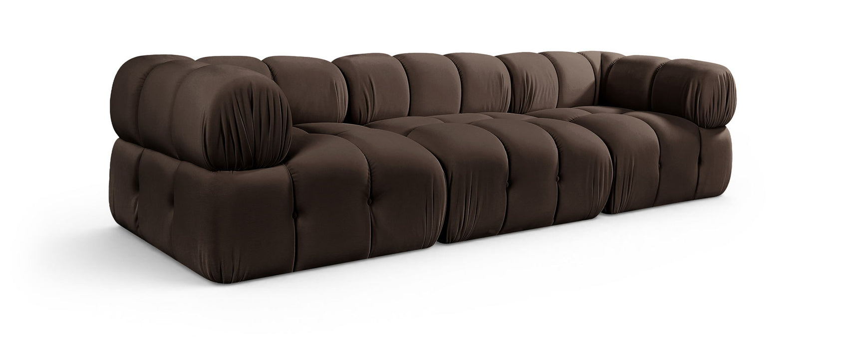 Orin 111" Velvet Performance Fabric Upholstered 3 Pc. Modular Sofa