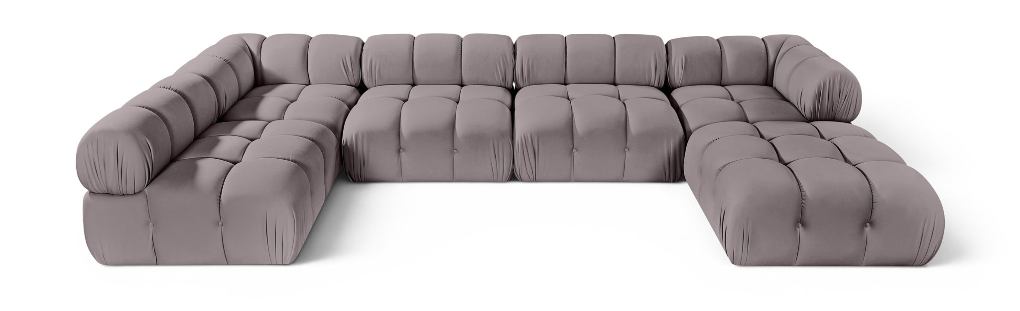 Orin 148" Velvet Performance Fabric Upholstered 6 Pc. Modular Sectional