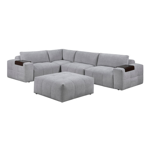 Tidal 5-Piece Modular Sectional with Ottoman (9155GY*51L1ROT)