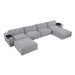 9155GY*61L1R2OT 6-Piece Modular Sectional with Two Ottomans