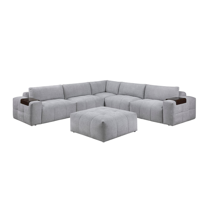 9155GY*61L1ROT 6-Piece Modular Sectional with Ottoman