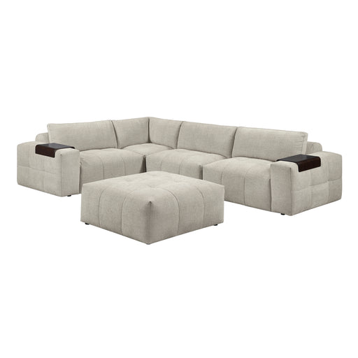 Tidal 5-Piece Modular Sectional with Ottoman (9155TP*51L1ROT)