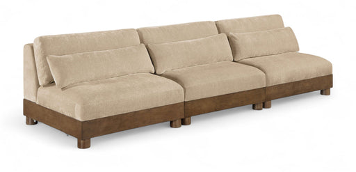 Turin 120" Chenille Fabric Upholstered 3pc. Modular Sofa